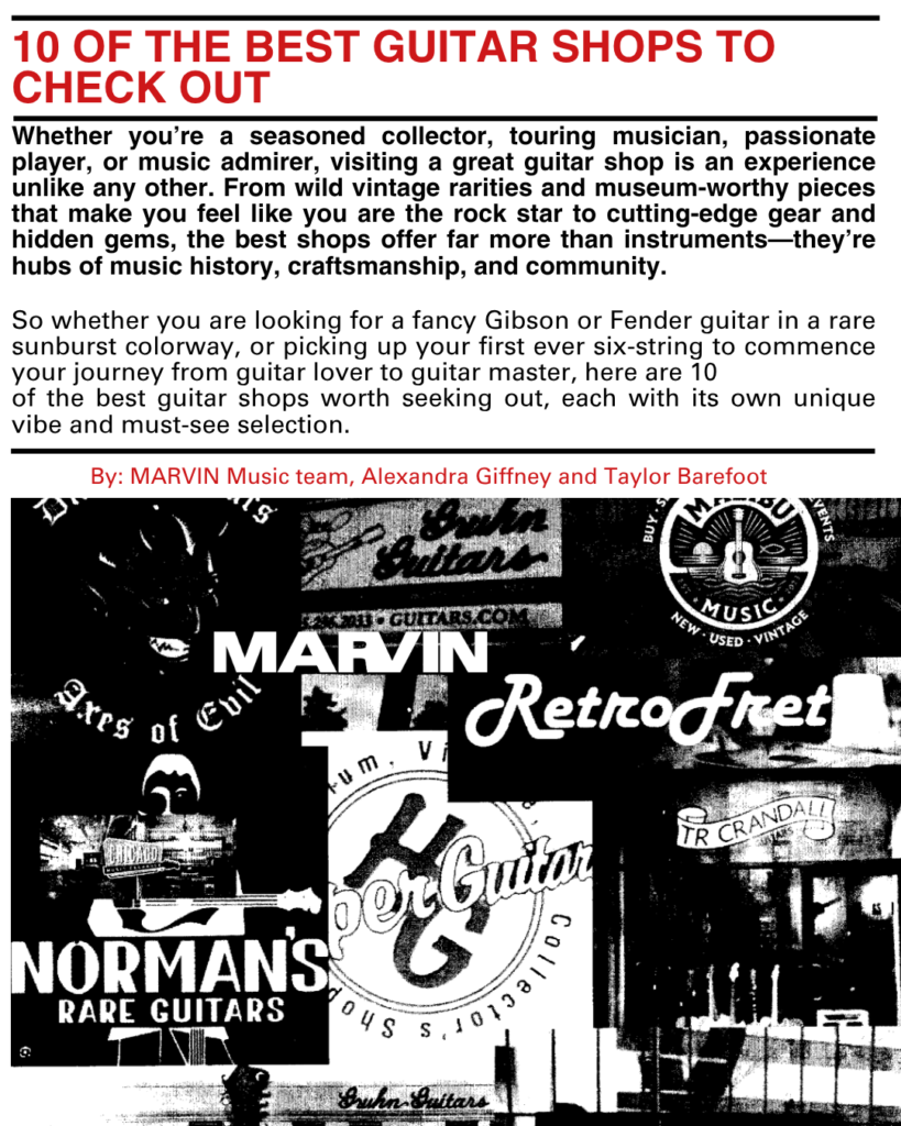 10 OF THE BEST GUITAR SHOPS TO CHECK OUT